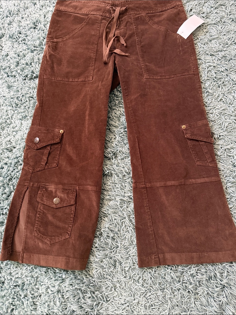 XCVI Brown Corduroy Cargo Capris